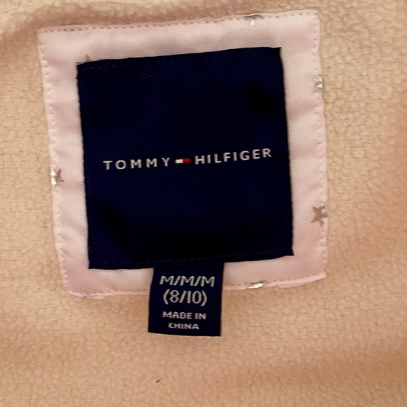 Tommy Hilfiger Light Pink Puffer Jacket with Faux Fur Hood - Picture 4 of 7